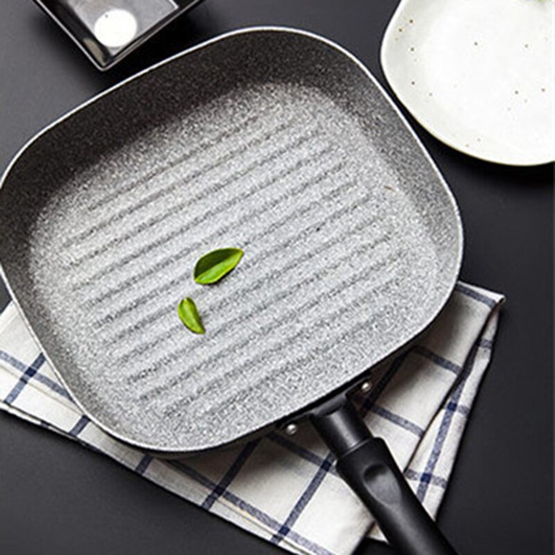 22*24Cm Steak Koekenpan Ontbijt Omelet Home Non Stick Lange Handvat Anti-Kras Coating Koken Gereedschap keuken Benodigdheden: gray X1