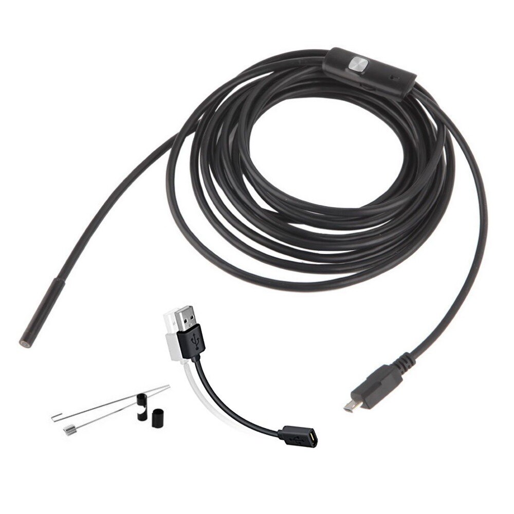 Cámara endoscópica de 5,5mm, endoscopio USB HD con 6 LED 1/1.5/2M, Cable suave, boroscopio de inspección impermeable para Android PC