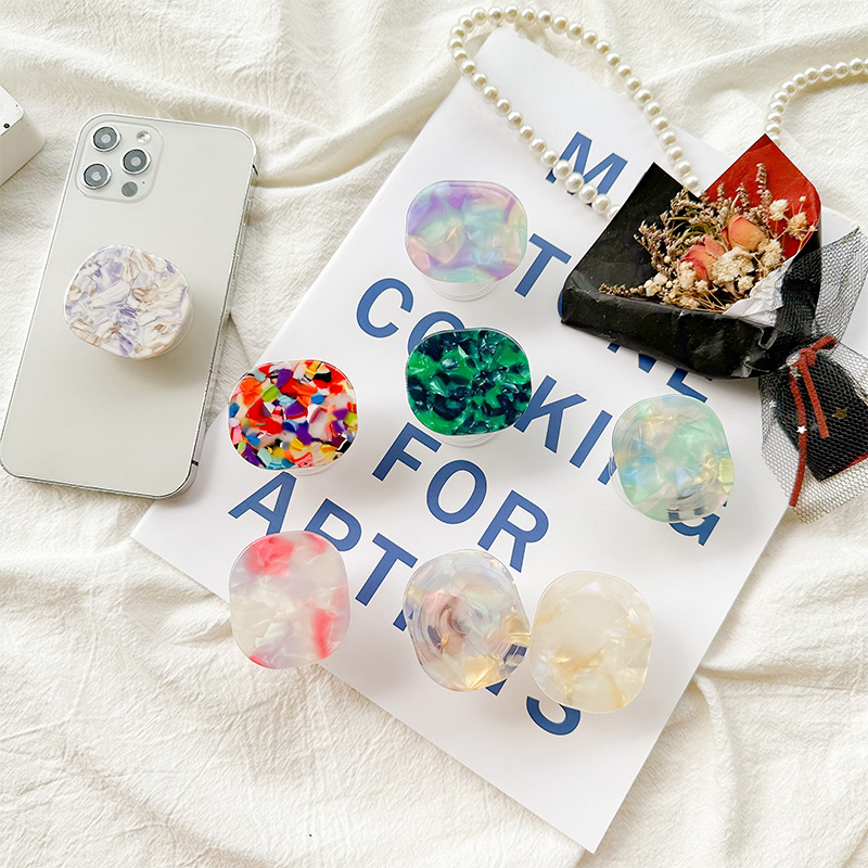 Soporte para enchufes de teléfono 3D, empuñaduras para dedos Tok Pop Grip, pequeño soporte para teléfono móvil ins wind, caja de contraste colorida, nicho