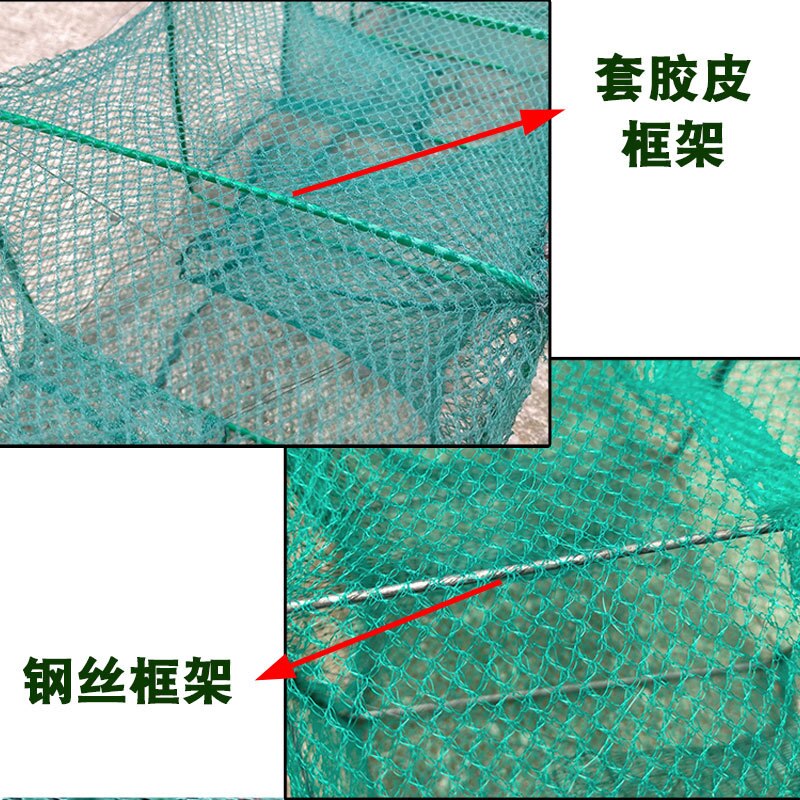 Hands behind the trap net cage shrimp nets automatic folding long party eel cage net cage