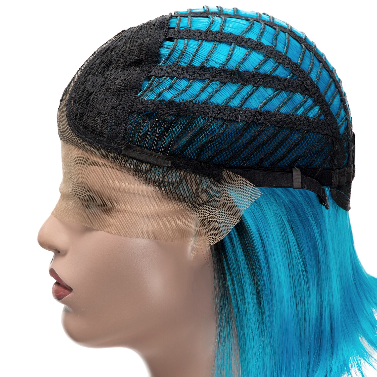 Lace Front Synthetic Hair Blue Wigs Natural Color Heat Resistant Synthetic Hair Wig For Women Middle Part Lace Front Wigs