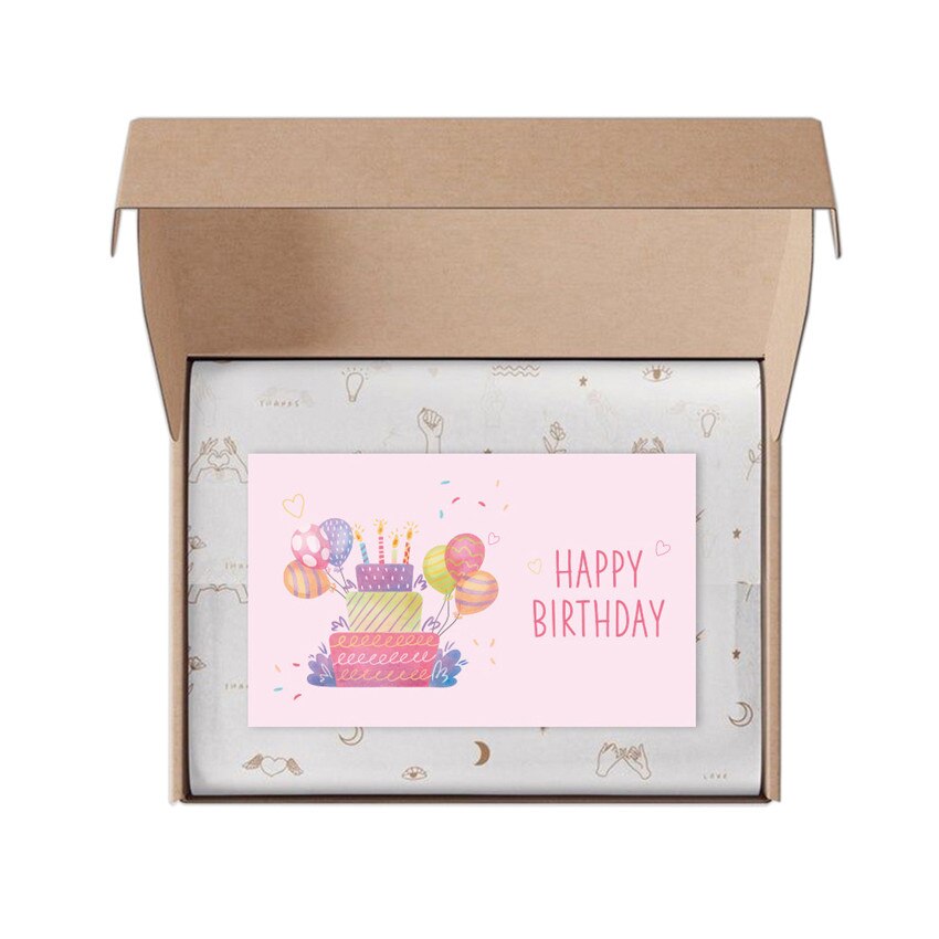 30Pcs Happy Birthday card Pink Birthday labels greeting cards Birthday decoration party Message card 9x5.4 cm blessing card