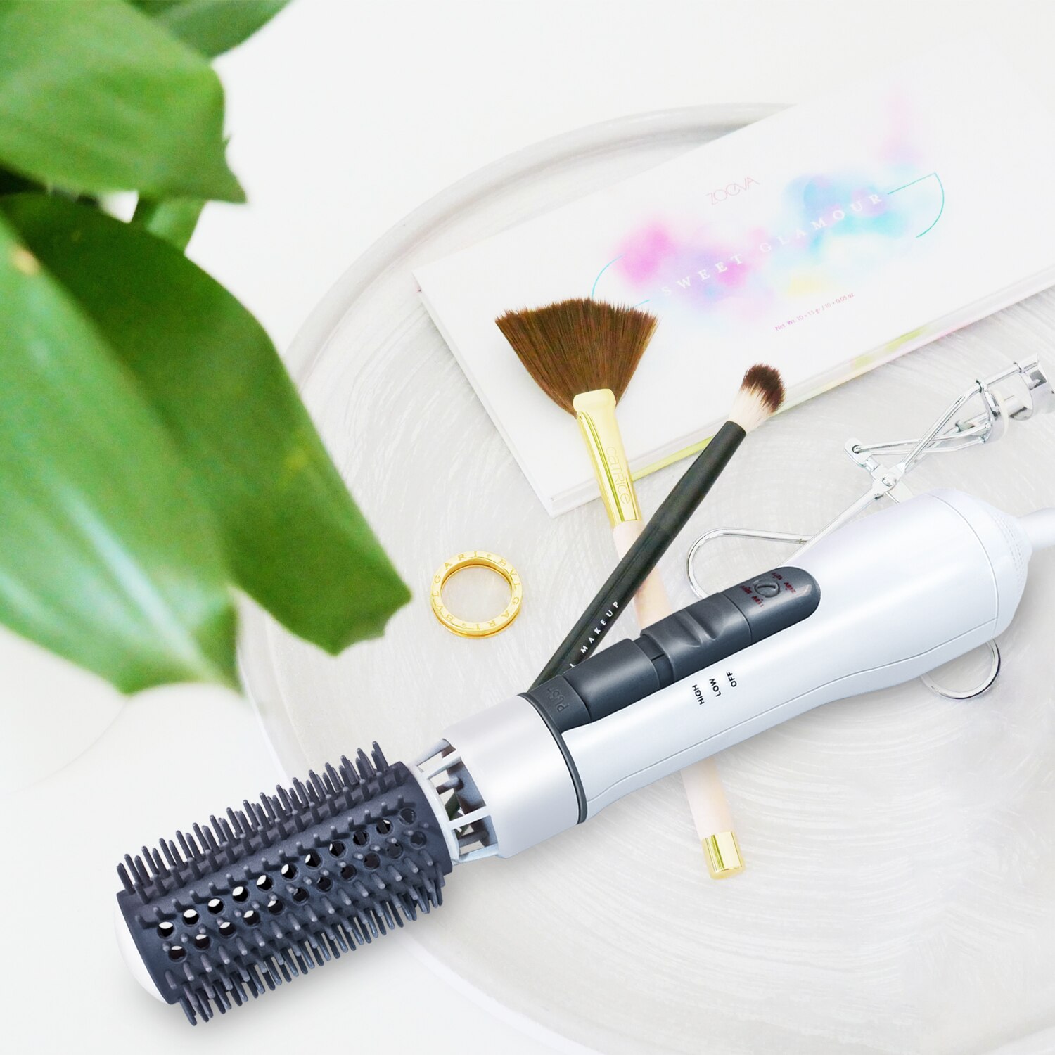 Brosse sèche-cheveux 8 en 1 à Air et froid, brosse à palette ionique pour frisottis lisses, 110V/220V