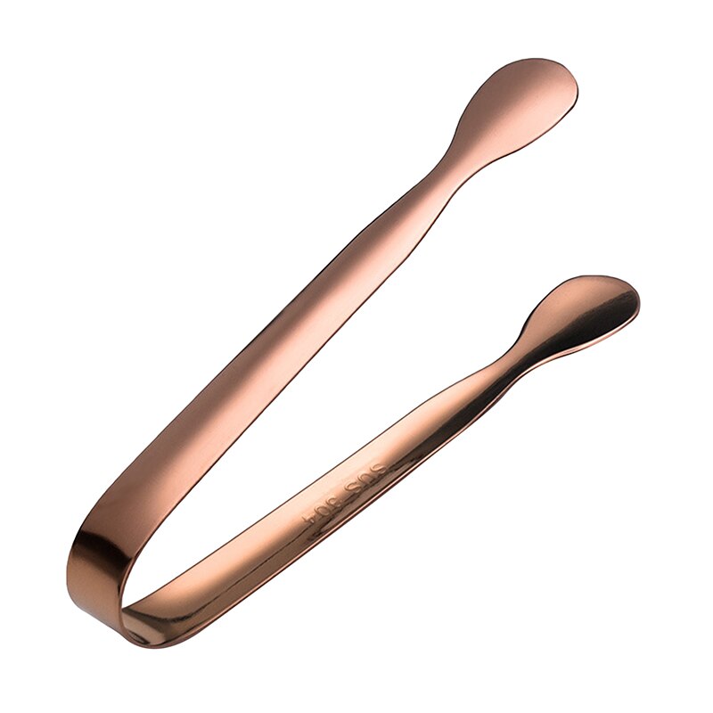 Stainless Steel Ice Cube Clip Ice Tong Bread Food BBQ Clip Barbecue Clip Ice Clamp Tool Bar Kitchen Accessories: Rose gold