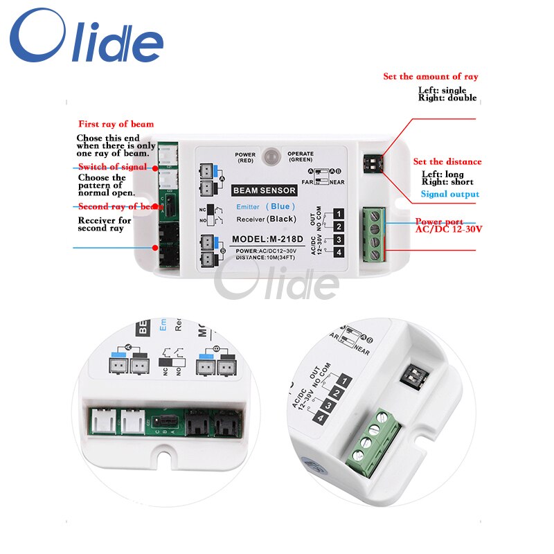 Automatic door opener safety beam sensor,photo beam sensor for automatic sliding door openers