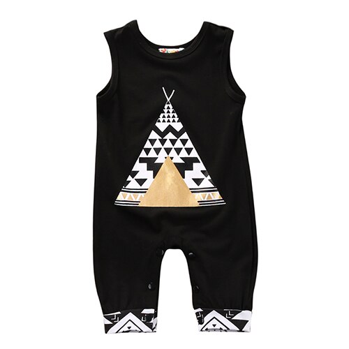 Pelele de verano sin mangas de dibujos animados para recién nacidos y niños y niñas, trajes de traje de playa 0-24M: A / 12 meses