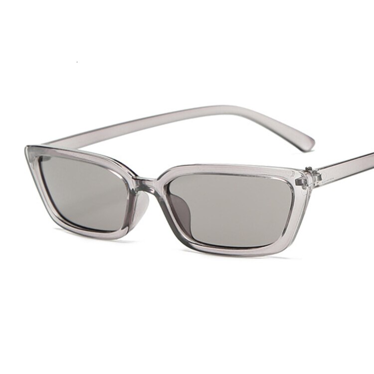 Gafas de sol cuadradas de de de lujo de de gafas triangulares estrechas pequeñas gafas de sol Vintage para mujer: Gray