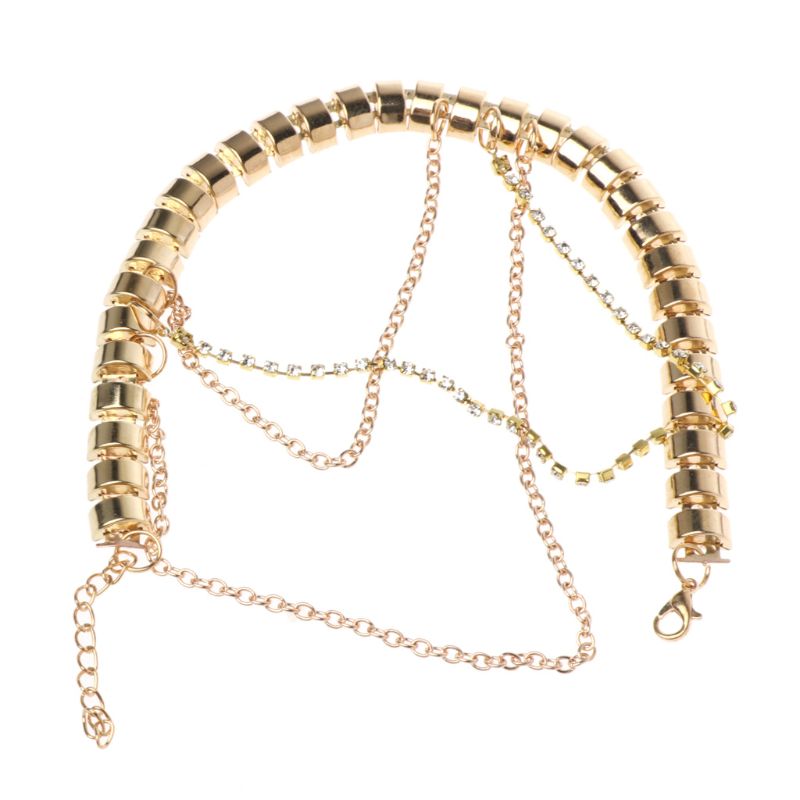 Tobillera de cadena de tacón alto para mujer, adorno de diamantes de imitación, Accesorios de boda nupciales colgante multicapa