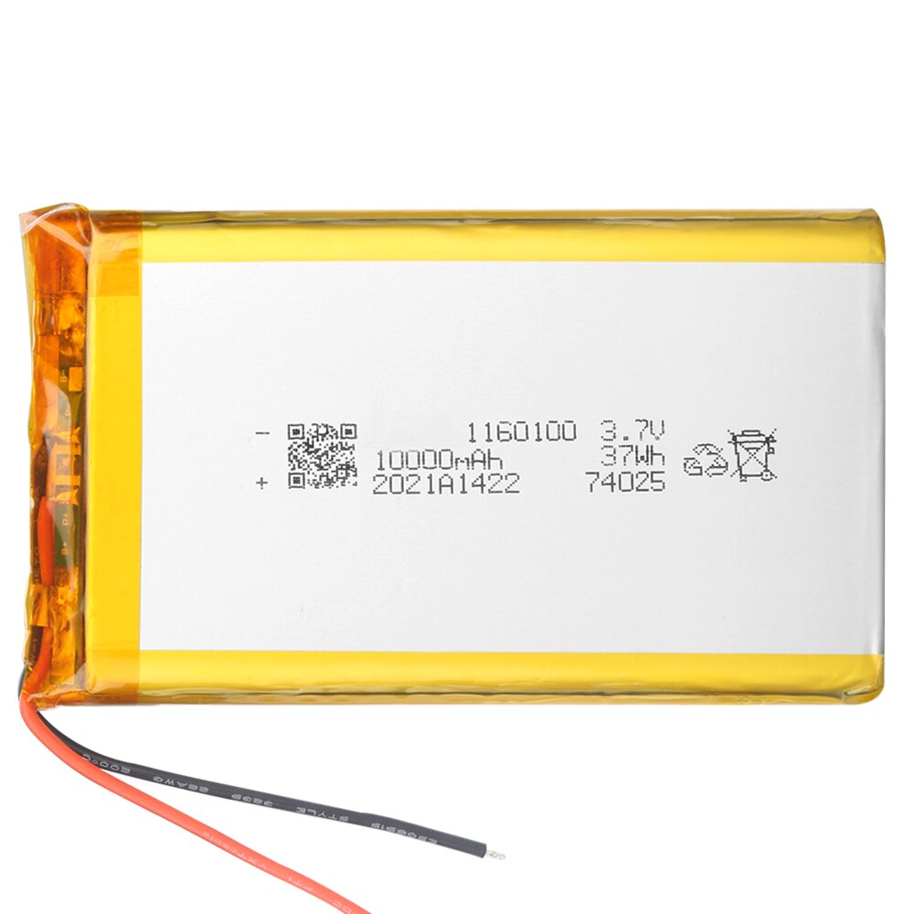 3.7V 1160100 lithium polymer battery 10000mAh mobile power rechargeable battery