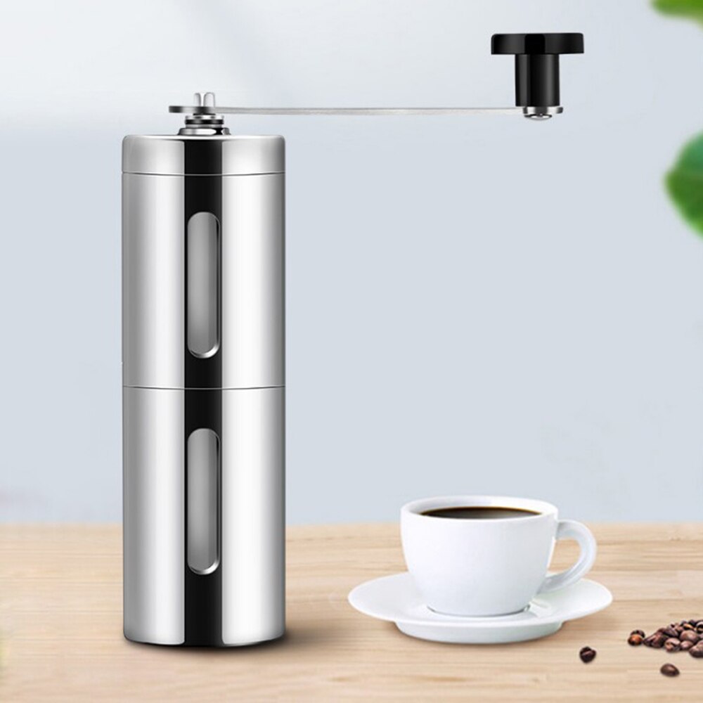 Manual Coffee Grinder Conical Burr Mill Brushed Stainless Steel Tea