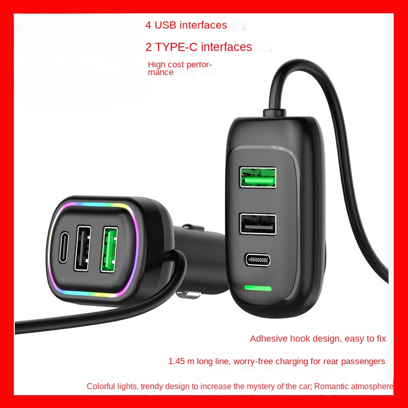 Chargeur de voiture avec charge magique super rapide, technologie principale de récupération de puissance rapide, adaptation intelligente à divers appareils