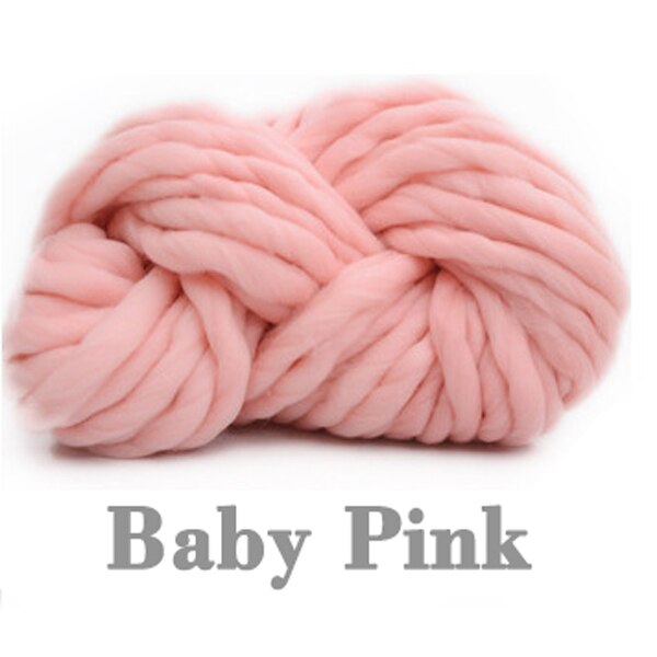Super Sperrige Arm Stricken Wolle Roving Gestrickte Decke Chunky Wolle Garn Super Dickes Garn Für Stricken/Häkeln/Teppich/hüte D30: baby pink