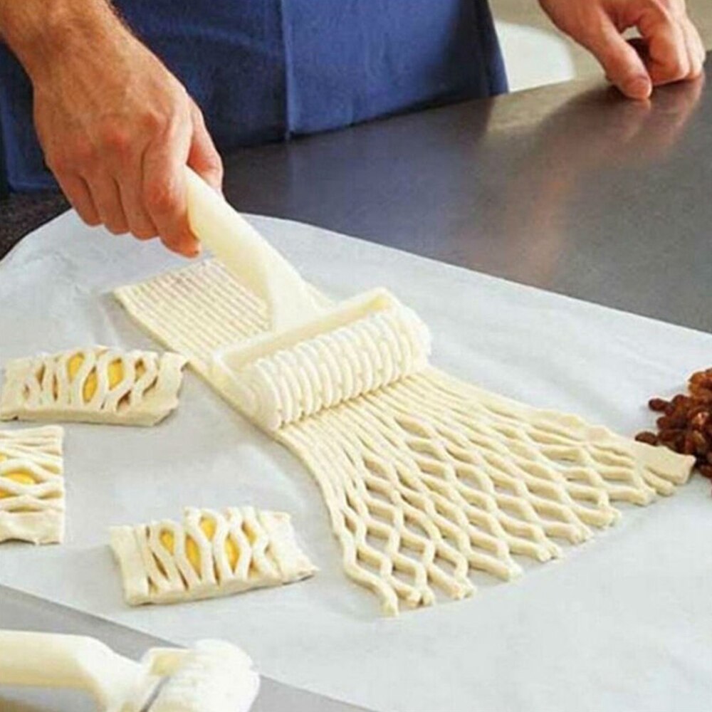 Køkkentærte pizza kiks udskærer 3 størrelse kage plast bageværktøj bageplade præget dej rulle raster