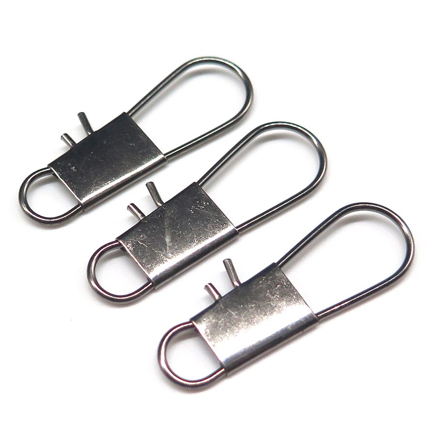 Minfishing 50/100 st/lot typ b fishing snap rostfritt stål fat clip interlock nål krok tillbehör