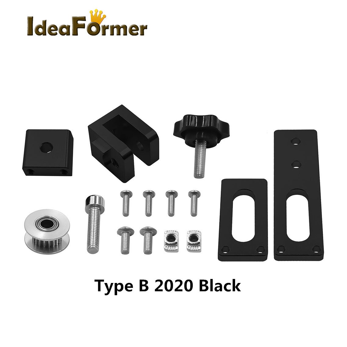 Upgrade Profiel X-As Synchrone Riem Stretch Rechtzetten Spanner Voor Ender-3 Creality CR-10 CR-10S 3D Printer Onderdelen.: Type B Black