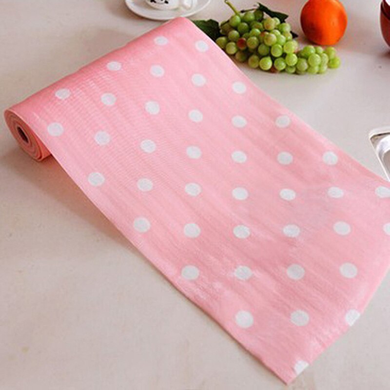 1 rolo colorido cozinha gaveta esteira 30x300 cm à prova dwaterproof água gavetas armário prateleira forros à prova de umidade esteira de mesa: White Dot