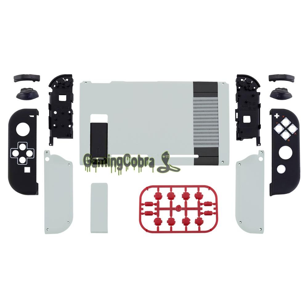 Classics NES Stijl Soft Touch Grip Console Back Plaat, Controller Behuizing Shell met Volledige Set Knoppen voor Nintendo Switch