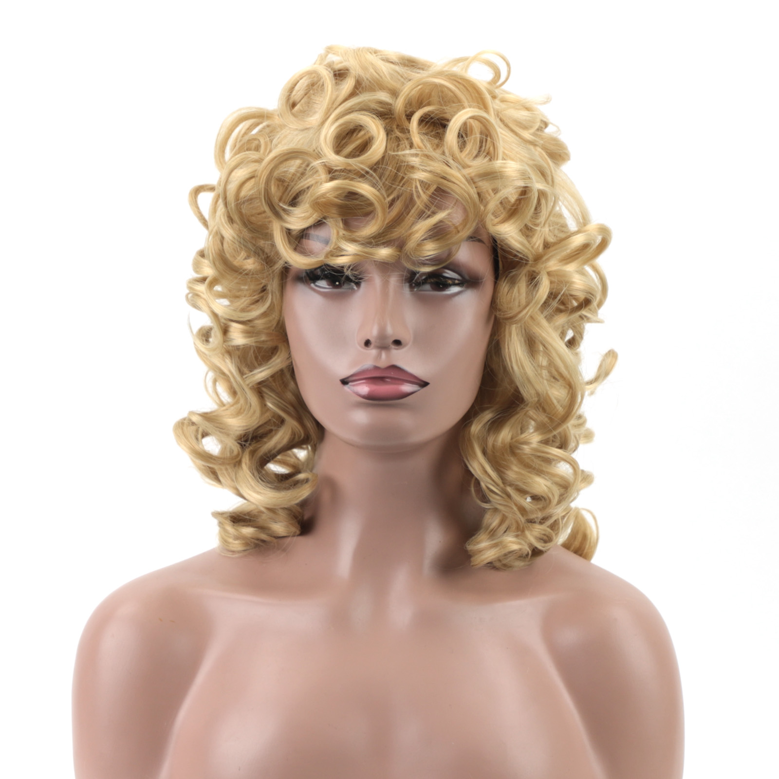 Gnimegil Synthetische Kort Haar Afro Krullend Pruik Met Pony Zachte Pluizige Krullen Wave Schouder Lengte Natuurlijke Pruiken Voor Zwarte Vrouwen: Blonde