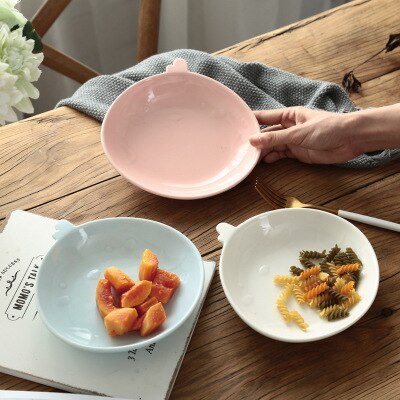 Children's plate cartoon cute plate fruit salad plate home Western sushi snack dish dish ceramic plate