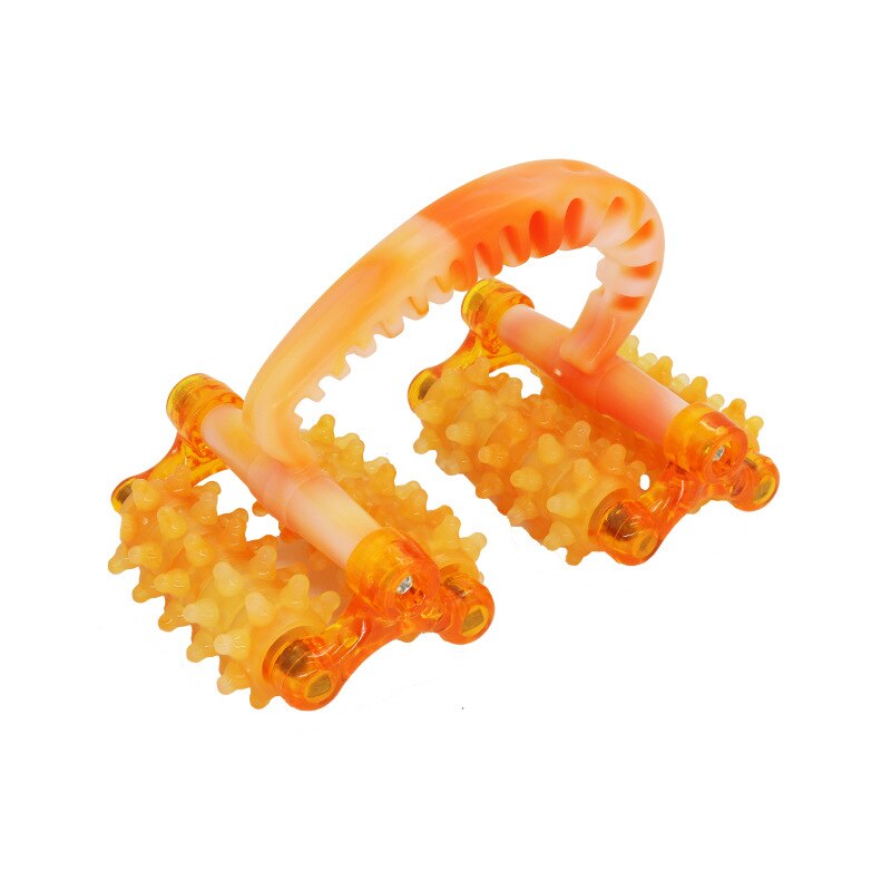 Ręczny masażer ciała żółty masażer rolkowy noga brzuch szyi pośladki pielęgnacja stóp ręczny ulga w bólu masaż antycellulitowy narzędzie