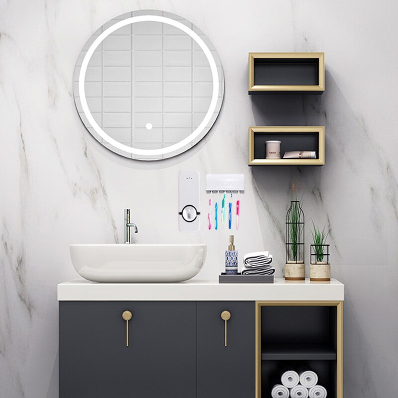 Home Wall Mounted Hands Free Automatic Toothpaste Tube Squeezer Dispenser Toothbrush Holder Bathroom Accessories Tools