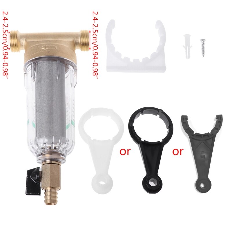 6 Points Front Purifier Copper Lead Water Filter Home Dust Stainless Mesh Faucet A0NC