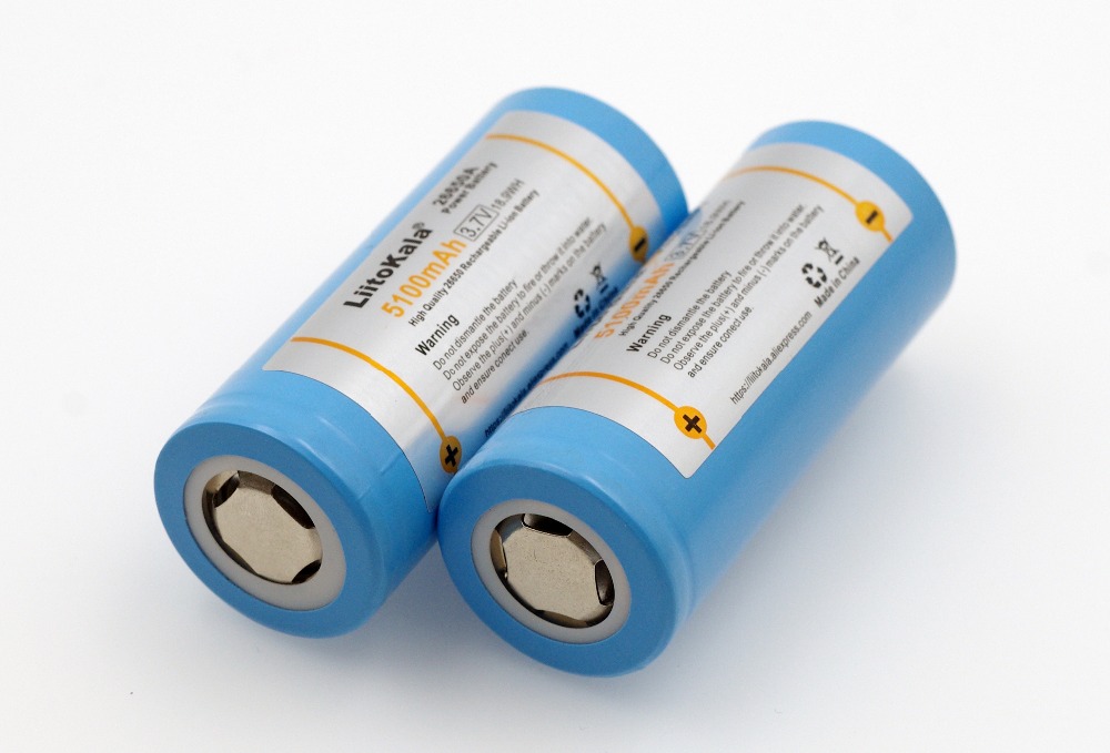 LiitoKala 26650 5100 mAh Li-Ion 3,7 V wiederaufladbarer Akku 20 A Entladung 3,6 V Leistung für Taschenlampenbatterien