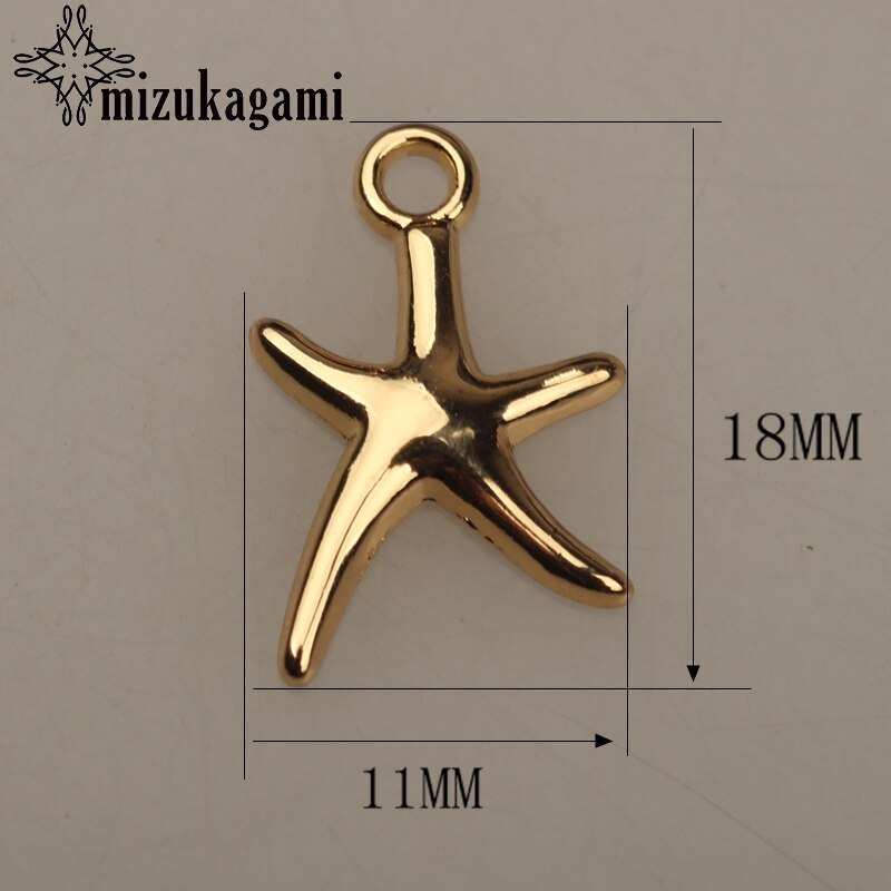 10 teile/los 11*18 MM Zink Legierung Gold Metall Mini Seestern Sterne Charms Anhänger Für DIY Schmuck Finding Herstellung zubehör