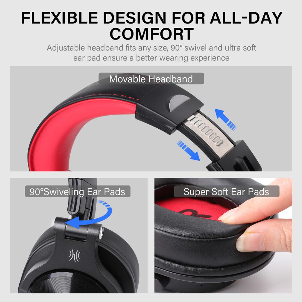 Oneodio A70 inalámbrico Bluetooth 5,0 auriculares con cable auriculares de DJ y estudio portátil auriculares para Monitor de registro