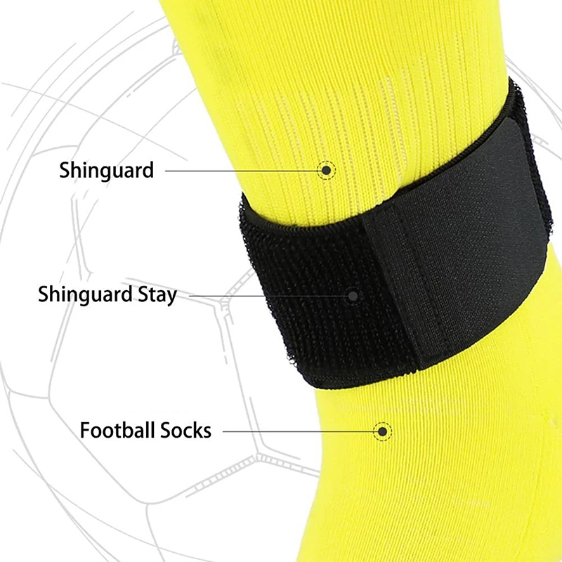 1 paio di cinturini per parastinchi da calcio, parastinchi da calcio, fascette per bendaggio fisso, cinturino sportivo elastico regolabile per parastinchi
