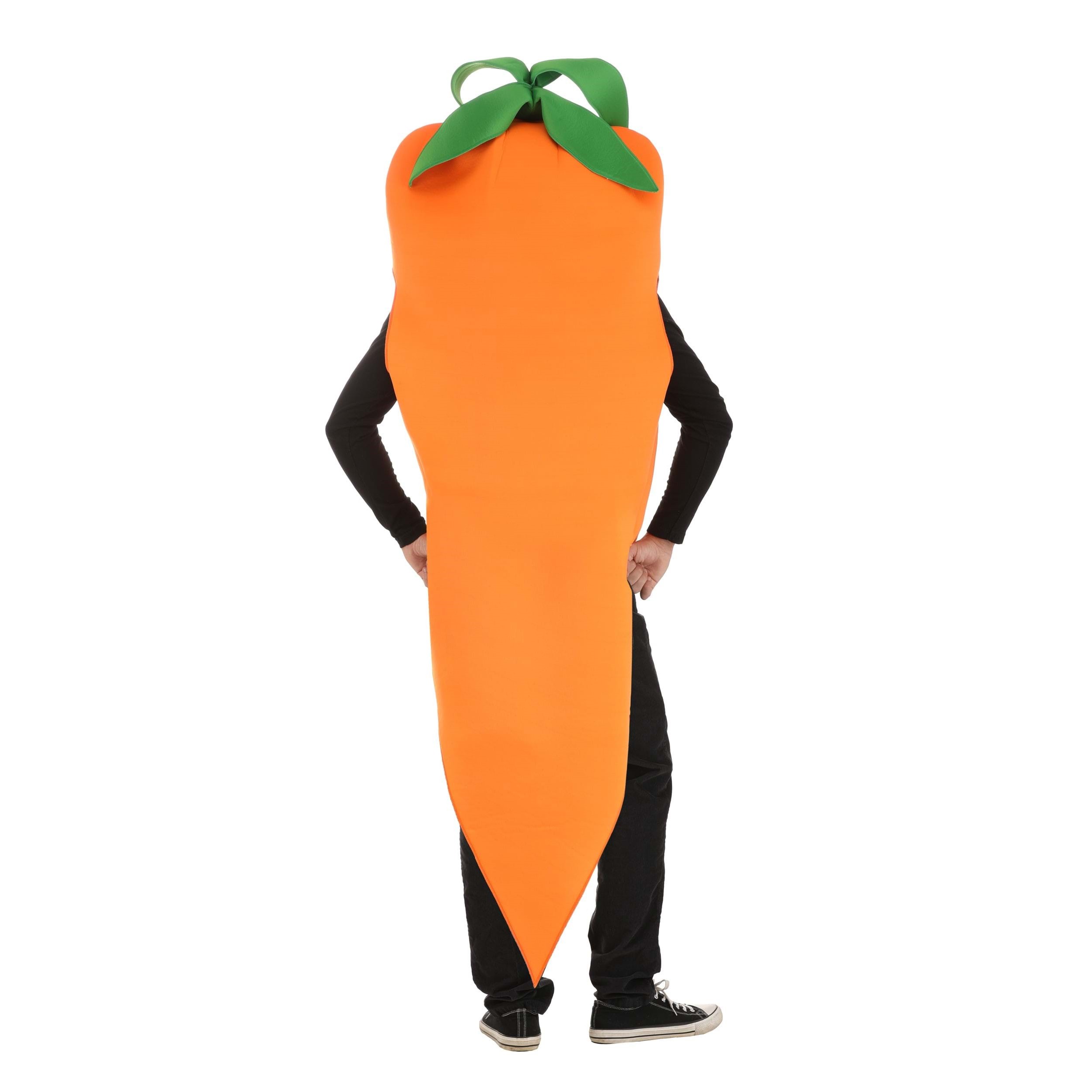 Men's Adult Carrot Costume Orange Vegetables and Food Outfits for Halloween Cosplay Funny Dres Up Set