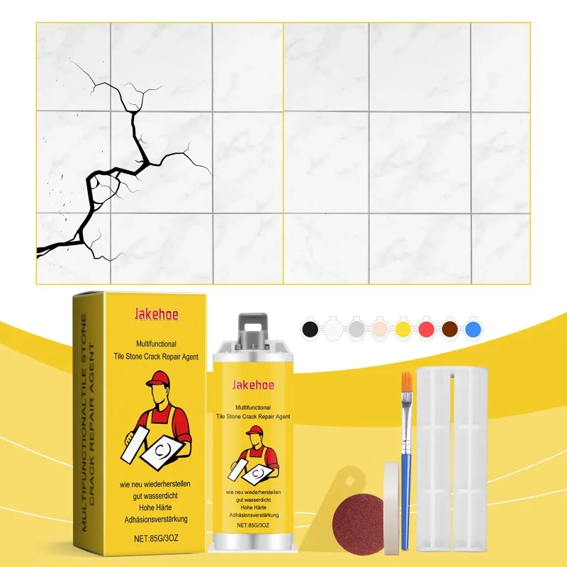 Kit adhesivo para reparación de grietas, sellador multifuncional para reparación de suelos de mármol esmaltado con agujeros para azulejos de cerámica de Color ajustable para el hogar