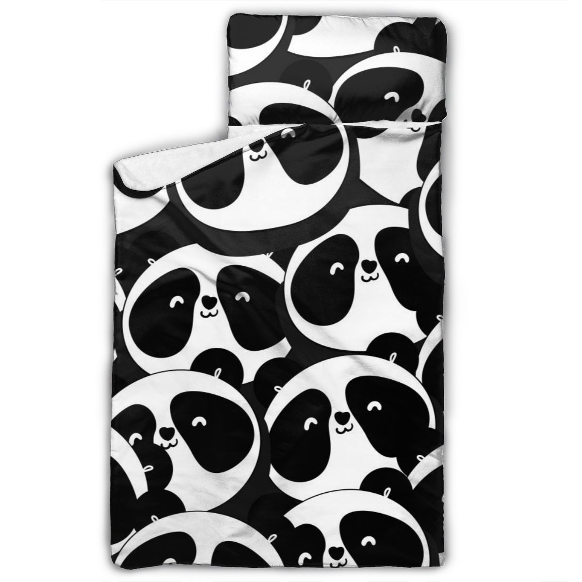 Panda noir et blanc têtes matelas enfant en bas âge sieste tapis de couchage maternelle enfants ensemble de literie avec oreiller: Default Title