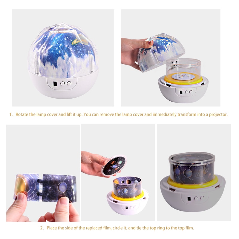 Starry Sky Nacht Licht Planet Projektor Earth Universe LED Lampe Bunte Drehen Blinkende Sterne Spielzeug Kinder Baby Weihnachten