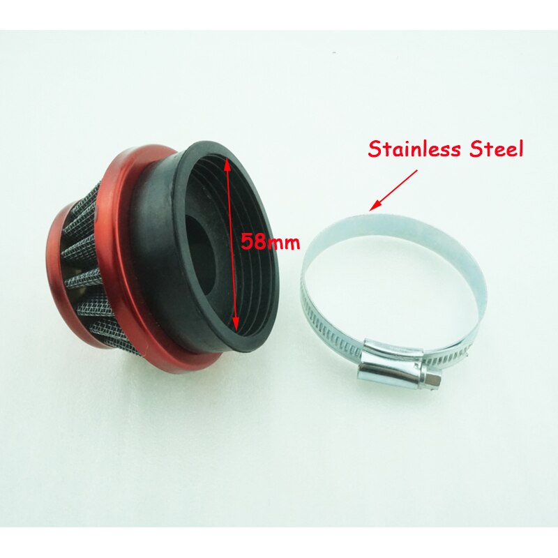 Filtro de aire rojo de 58mm para Mini Moto de Gas motocicleta Motocrass motocicleta motorizada bolsillo Pit Dirt Bike
