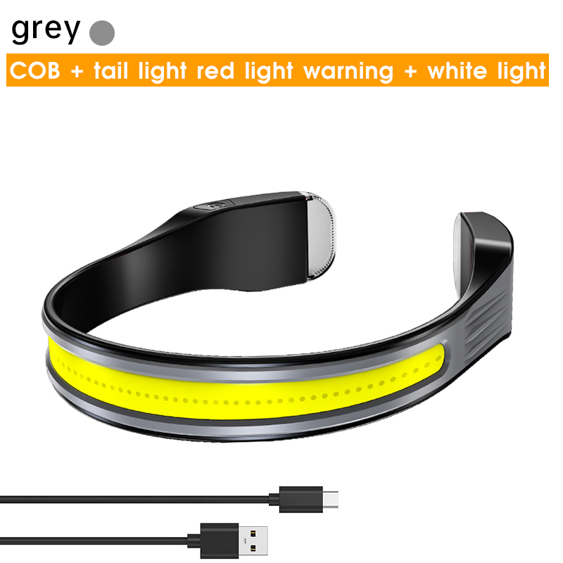 LED Rechargeable Headlamp Book Light for Reading Neck Light Head Lamp for Forehead Waterproof Super Bright COB Camp Head Light: RGB / black