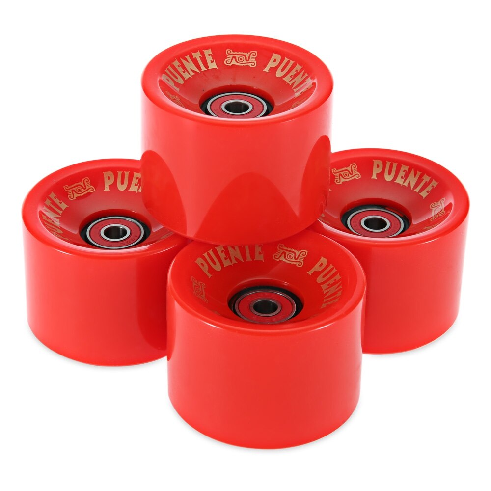 4 stk 70 x 51mm skateboard hjul til ollie punk og jumping hårdhed skateboard hjul skate board longboard hjul med leje: Rød