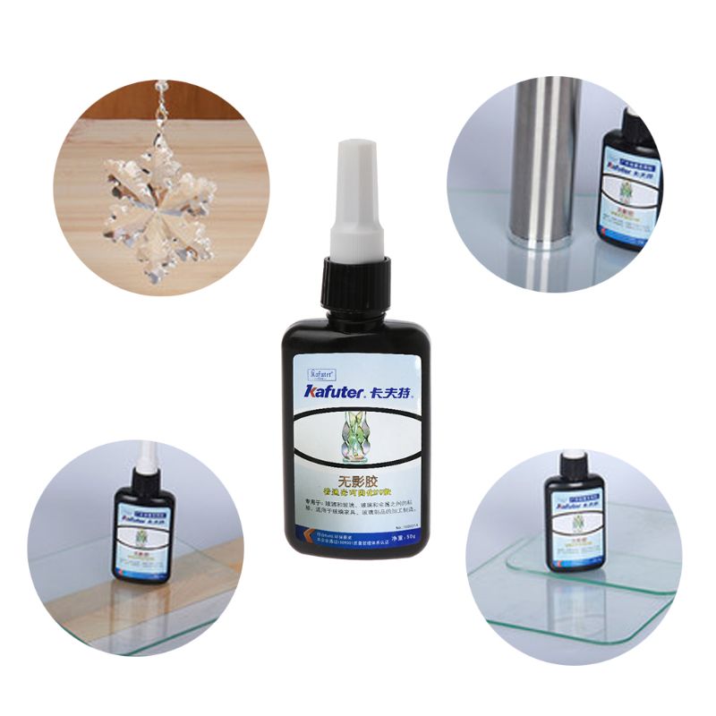 Pegamento líquido para reparación de vidrio transparente, adhesivo UV de 50ML, K-300