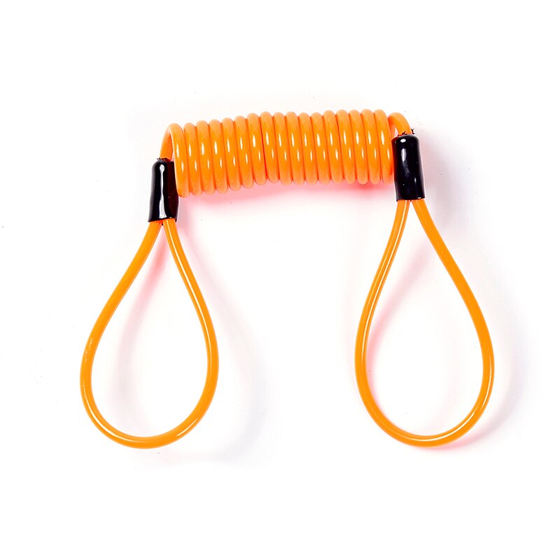 Spewprp 120cm motorcykel bremse skivelås scooter påmindelse kabel cykel fjeder reb taske tyveri kabel beskyttelse alarm låse: Orange
