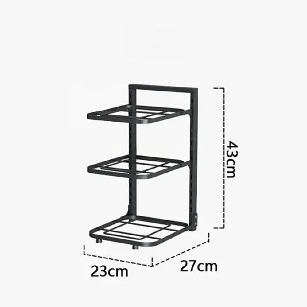 Estante organizador de ollas y sartenes, soporte de estante para fregadero de cocina, armario de almacenamiento para el hogar, organizador de sartenes multicapa, estante para cuencos: YELLOW