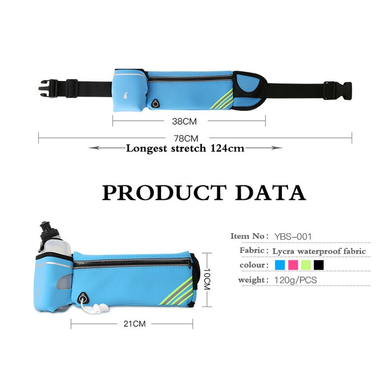 Maraton löpning midjeväskor hem fitness utomhus resor spår telefon unisex sport fanny fitness vattenflaska midjebälte paket