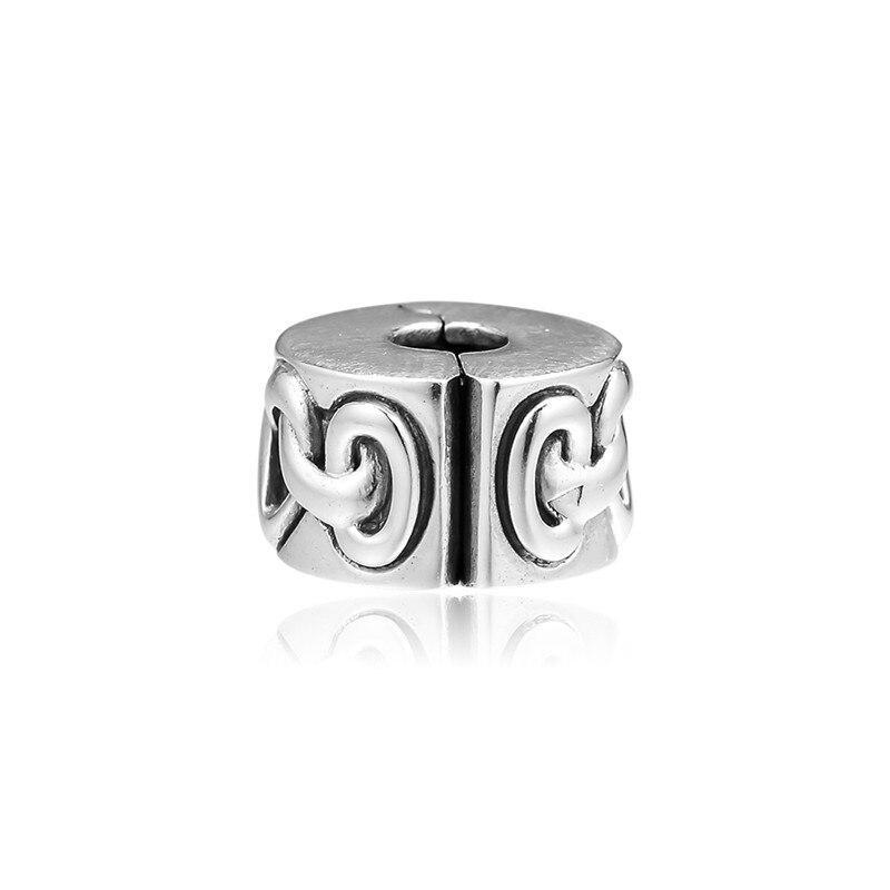 Coeur noué pince perles pour Bracelets à breloques femmes bricolage argent 925 Vintage perles breloque pour la fabrication de bijoux amour signe
