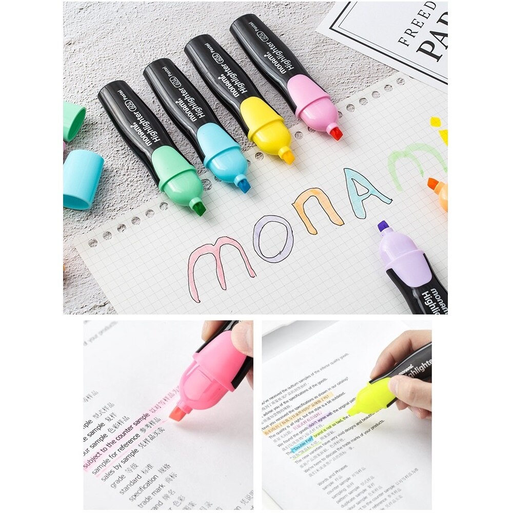 Monami 604 Pastel Color Highlighter Pen Mild Colors Marker Liner Highlighting Drawing Painting Office School Supplies A6088