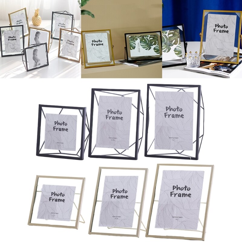 Simple Nordic Metal Photo Frame Wrought Iron Painting Picture Poster Bracket Ornaments DIY Family Decorative Y5JC