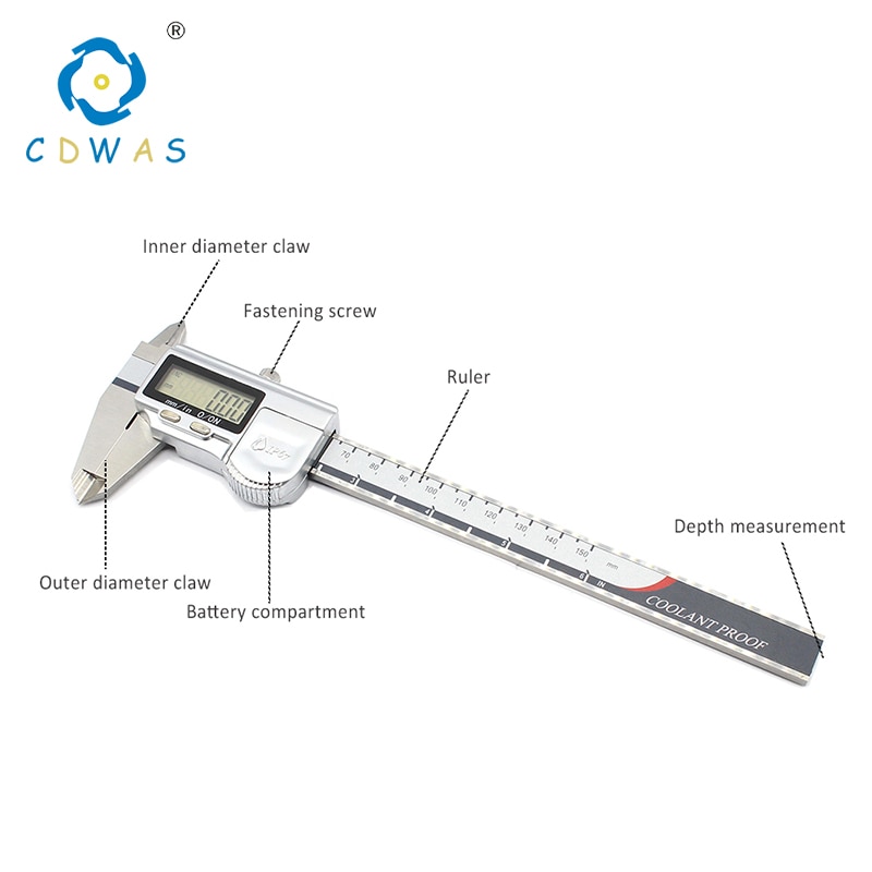 High Precision Measuring Tool Stainless Steel Digital Caliper 0-150mm IP54 IP67 measuring instrument Vernier Calipers