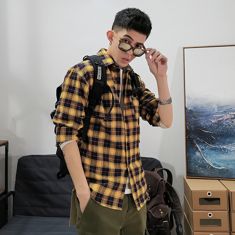 Leesbaar Lente Herfst Plaid Shirts Mannen Met Lange Mouw Mannen Casual Shirt Koreaanse Shirts Man Shirt Mannen