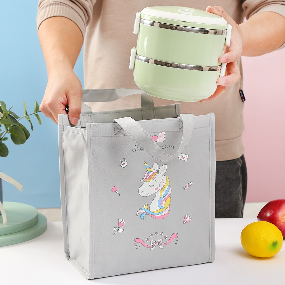 Verdikte Waterdichte Draagbare Thermische Lunch Tas Voedsel Verse Bento Pouch Kantoor Picknick Drinken Koude Isolatie Organizer Tote