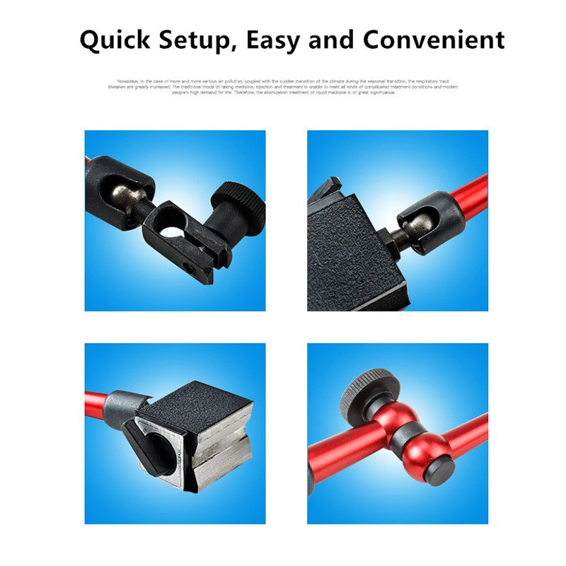 Flexible Dial Test 0-0.8mm High Precision Lever Indicator Magnetic Base Holder Stand Dial Indicator Test Tool