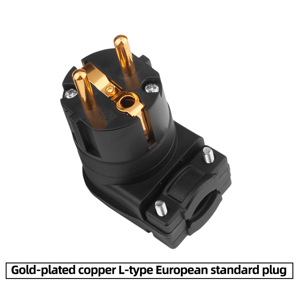 YYAUDIO Hi-end Hifi Pure copper plating gold Rhodium Electrical AC Female Male EU IEC FI- UK British Connector plug: WHITE