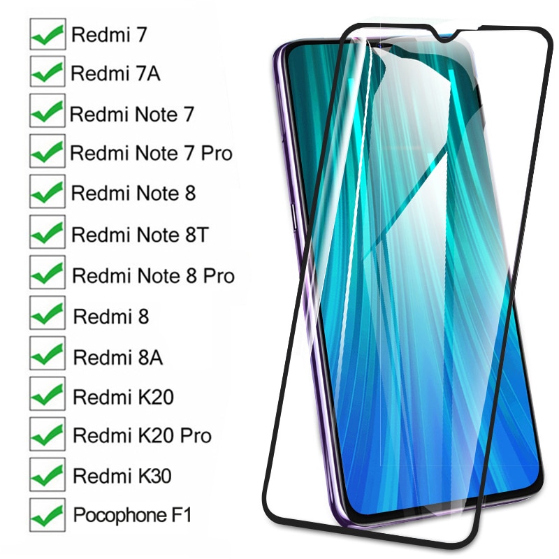 Verre de protection d'écran 9D sur le Redmi 8 8A 7 7A K20 K30 pour Xiaomi Pocophone F1 Redmi Note 8 8T 7 Pro étui de Film en verre trempé